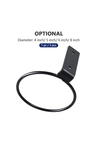 Dofolink 3'lü 8 İnç Demir Duvar Montajlı Dairesel Süs Bitki Pot Tutucusu - Dikey Alanı Verimli Kullanım Siyah