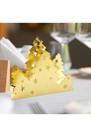 Homyl Mutfak Restoran Otel Için Yılbaşı Peçete Tutucu Altın