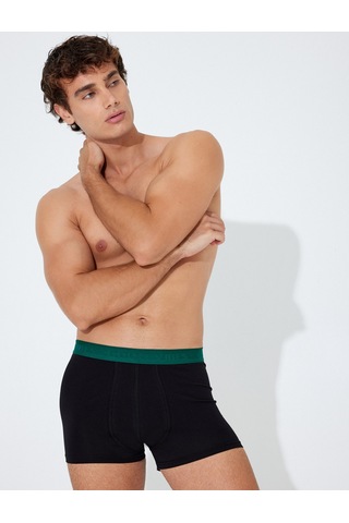 Koton 3'lü Boxer Seti Slogan Baskılı Pamuklu Siyah 5wlm90041mk