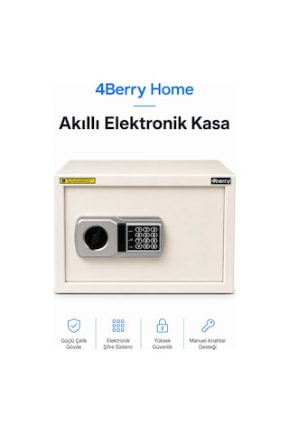 Akıllı Elektronik Kasa Şifreli Dijital Çelik Kasa, Acil Durum Anahtarlı Tc-028