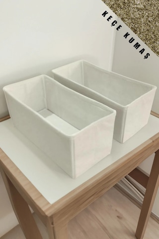 2'li Krem Çekmece Içi Düzenleyici Organizer Set - Çok Amaçlı Dola Krem