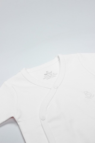 Erturkstore Organik Natural Basic Style Kruvaze Uzun Kol Body Bs17102 Beyaz Çok Renkli