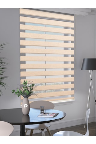 Br Perle Sahra Beji Renk Bambu Stor Zebra Perde Yüksek Kalite Alüminyum Kasa Sahra Beji