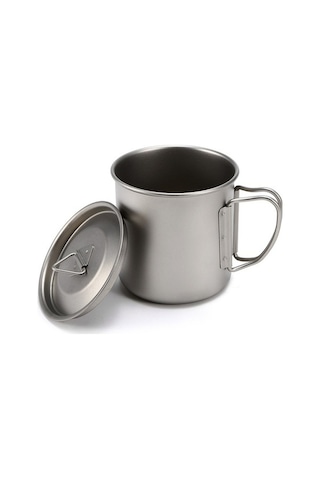 Pazly Ultralight Titanyum Pratik Katlanabilir Kamp Piknik Mug 750ml 400ml Gümüş Gümüş
