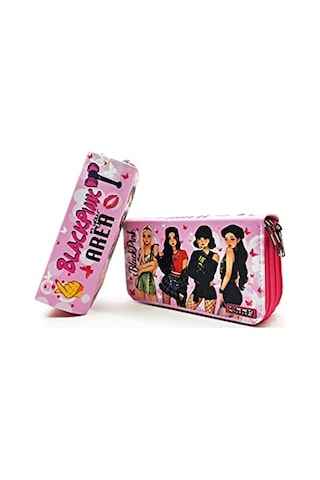 Kalem Kutusu Black Pink Organizer Kalemkutu Vegan Deri Üç Bölmeli Kalemlik-pembe Genel