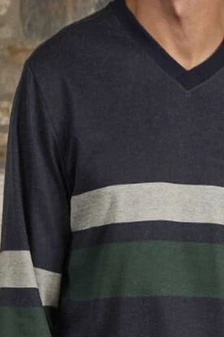 Cossy By Aqua 26401 Erkek Uzun Kollu V Yaka Pijama Takımı-indigomelanj İndigo