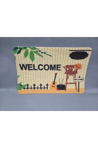 Hijyenik Kıvırcık Paspas 40x60 Cm - Islaklık Emici Kapı Önü Paspası Bej