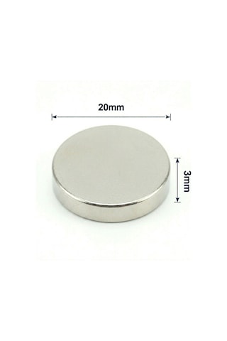 2 Adet - 20x3 Mm Neodyum Mıknatıs Neodim Magnet Yuvarlak