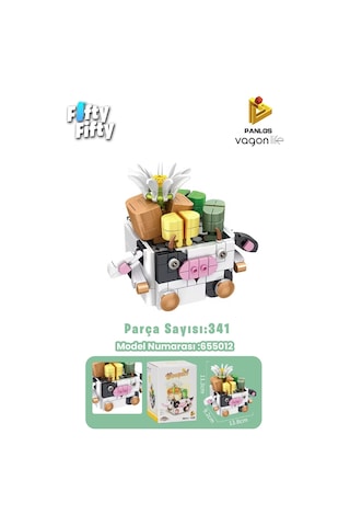 Panlos Mini Potted Plant Serisi İnek Figürü 341 Parça Oyuncak Yapım Seti -ffp655012