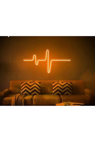 Twins Led Kalp Ritmi Neon Pleksi Tabela Turuncu Model:model:16293366