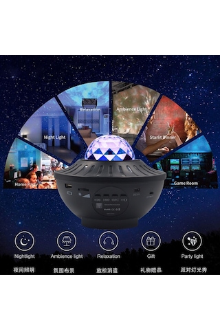 Ximistore9 Evren Projeksiyonlu Bluetooth Şarjlı Yıldız Işığı - Romantik Atmosfer Aydınlatma