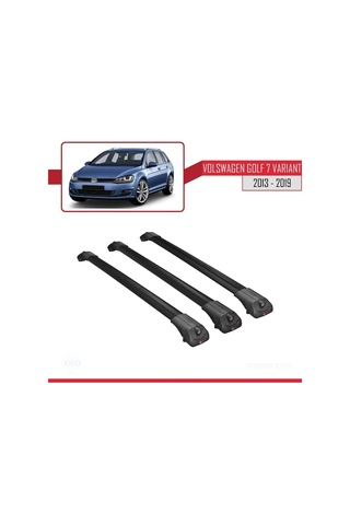 Volkswagen Golf 7 Varıant 2013-2019 Arası İle Uyumlu Ace-1 Ara Atkı Tavan Barı Siyah 3 Adet Bar