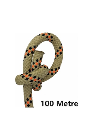 Orca 11 Mm 100 Metre Polyamid Statik Halat Kurtarma, Dağcılık Ve Gemici İpi Bej