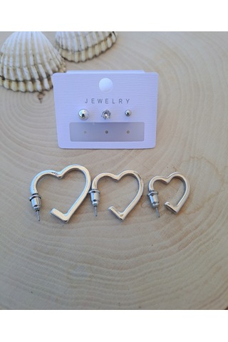 Dali Shop Kalpli Kombin Küpe 6 Adet Gümüş