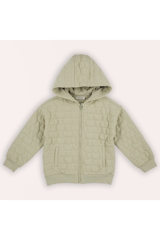 Erkek Çocuk Kedi Kapitoneli Örme Mont Açık Haki 2421bk08034-4835 001