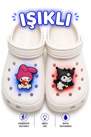 Terlik Süsü Işıklı 2 Adet Harekete Duyarlı 3 Renk Işıklı Led Işıklı Çok Renkli