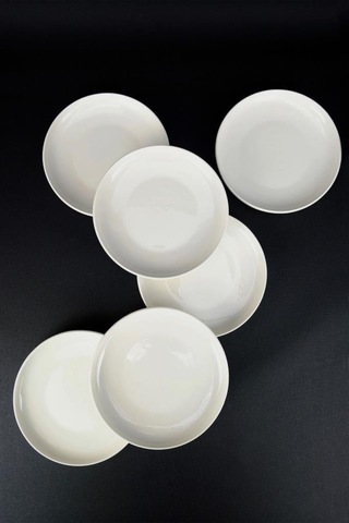 Digithome Semazen 6 Lı Porselen Pasta Ve Sunum Tabağı Seti 17 Cm Krem - Tl4054475 C320.003