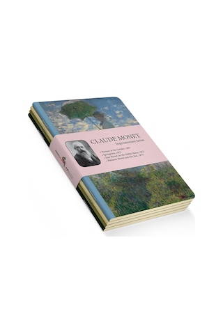 Impressionism Series - A5, Claude Monet 4'lü Defter Seti I, Çizgisiz, Toplam 256 Sayfa, Her Bir Çok Renkli
