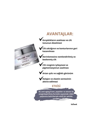 Medipeel Peptide 9 Volume Tox Cream Pro 50 Ml Peptit Ve Ektoin İçeren Yenileyici Krem M0074