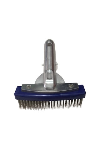 Krom Saplı Paslanmaz Klipsli Model Tel Havuz Fırçası 15 cm-Stainl