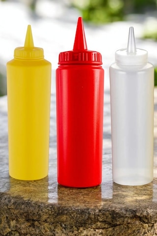 500 Ml. Fişek Sosluk Yağdanlık Ketçap Mayonez Hardal Üçlü Renkli