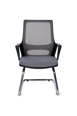 Ofisbazaar Lizz Gri Fileli Bekleme Koltuğu Ergonomik Ofis Ve Ev Koltuğu Gri Gri