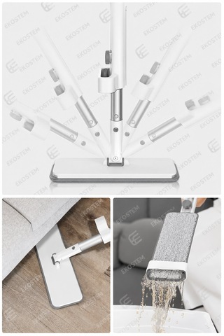 Kendinden Sıkmalı Kendini Temizleyen Mikrofiber Mop Su Hazneli Yer Mopu Fayans Duvar Yüzey Temizlik