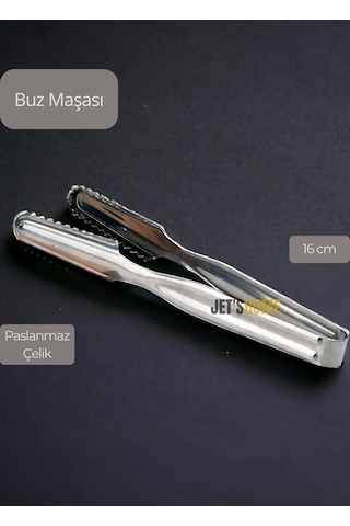 Buz Maşası Paslanmaz Buz Kaşığı Çelik İnox 16 Cm Metalik Gri