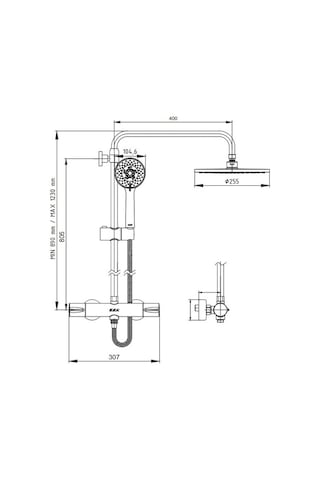 Eca Termostatik Teleskobik Kolonlu Banyo Duş Bataryası 102102526 Krom