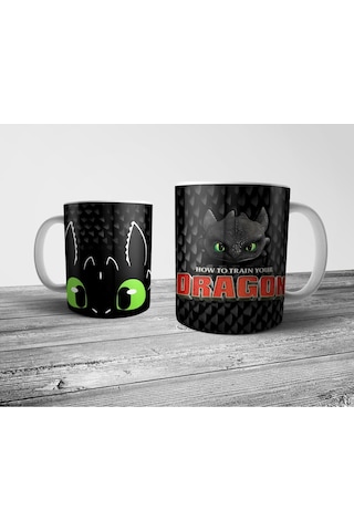 How To Train Your Dragon Toothless Alt Tabanı Ağız Tasarımlı Kupa Bardak Çok Renkli
