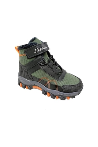 Callion 06p Deri Çocuk Sneakers Bot Haki Siyah Oranj Haki