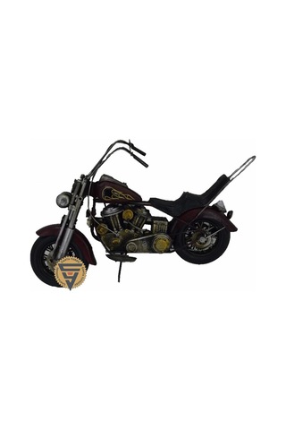 Dekoratif Nostaljik Metal Vintage Chopper Rustik Mootosiklet Kahve