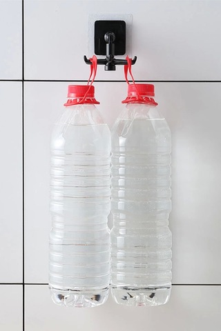 360 Dönen Altı Kancalı Çok Amaçlı Yapışkanlı Askı Mutfak Banyo Takı Askısı - 4 Adet Beyaz