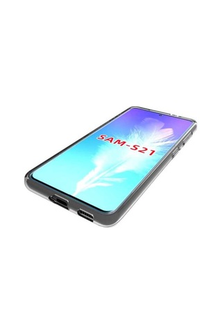 Samsung Uyumlu Galaxy S21 Kılıf Şeffaf Silikon Hibrit Case Renksiz