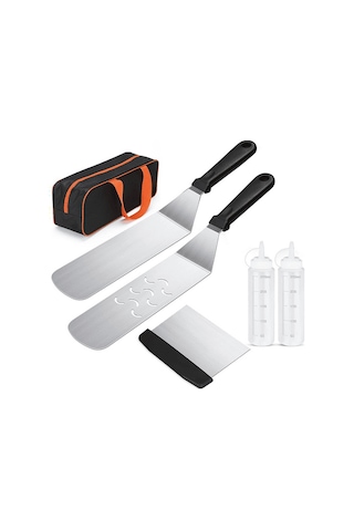 Samdoo Dışarıda Mangal, Kamp Veya Pişirme İçin Dayanıklı Paslanmaz Çelik 6'lı Bbq Araç Seti - Isıya Ve Paslanmaya Dayanıklı, Kolay Saklama Özelliği Çok Renkli