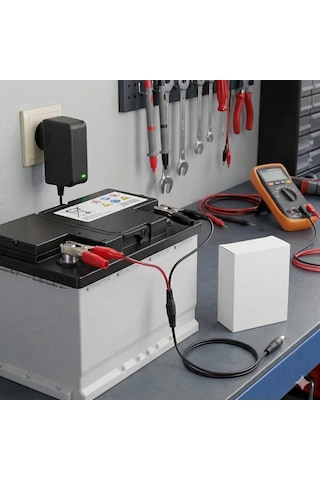 Akü Sarj Cihazı Akü Şarj Cihazı 12v 1.2a 14.4w Krokodil Uç Akü Şarj Adaptörü