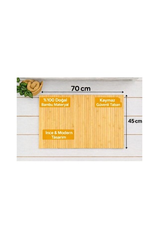 %100 Doğal Bambu Banyo Paspası,kaymaz Tabanlı,modern Ahşap Görünümlü,spa Tarzı Suya Dayanıklı Mat Bej