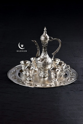 Hediyelik/ Dekoratif Gümüş Zemzem Takımı 8 Parça Set