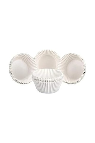 Takribi 100 Adet Orta Boy Beyaz Muffin Kek Kalıbı 40x30 Mm, Cupcake Kağıdı, Brownie Kalıbı