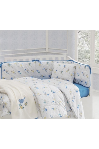 Menderes Home Lanotte Ranforce Bebe Nevresim Takımı Lola Mavi