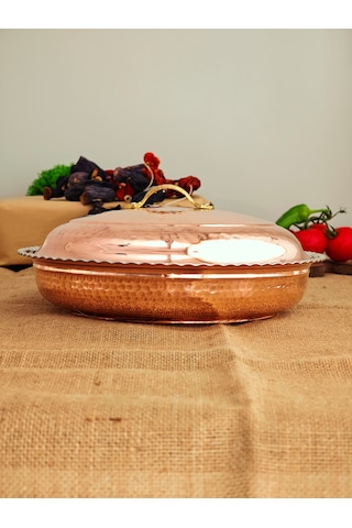 Bakır Karnıyarık Tencere 30 Cm