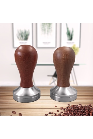 Xiyyadms 53mm Espresso Kahve Pressü Seti: Paslanmaz Çelik Ve Alüminyum Gövde, Kaya Ağacı Ergonomik Saplı Tamping Aleti Diğer