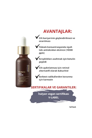 Apothe Tulip Barrier Vegan Ampoule 30 Ml Siyah Lale İle Bariyer Ampul