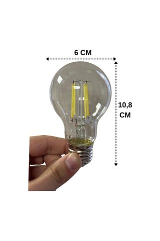 Led Ampul, 6w 51w , 6500k Beyaz Işık, E27 Duy, Şeffaf, 8 Adet Diğer