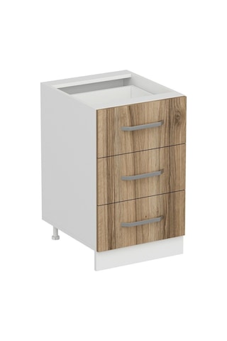Minar Mutfak Alt Modül 3ç Nray 50cm Dolap Beyaz/dore - D1