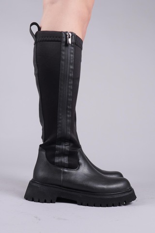 Asten Genişletilebilir Fermuarlı Strech Çizme Siyah -8489 Siyah