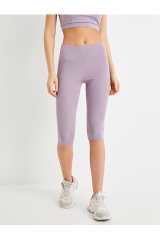 Koton Bisikletçi Taytı Diz Altı Yüksek Bel Slim Fit Lila 4sak40105nk Lila