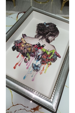 Kelebekli Kız 35 X50 Rölyef Tablo