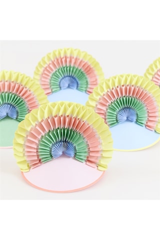 Meri Meri - Charm Party Rainbow Party Hats - Charm Parti Gökkuşağı Parti Şapkaları - 6 Adet Çok Renkli