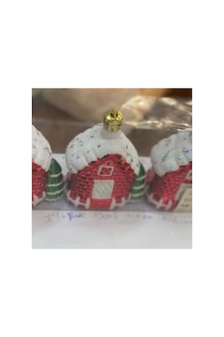 3 Adet 8.5 Cm Yılbaşı Dağ Evi Dilek Ev Çam Ağacı Süsü Parti Yılbaşı Süslemeleri,kırmızı 3492023275638